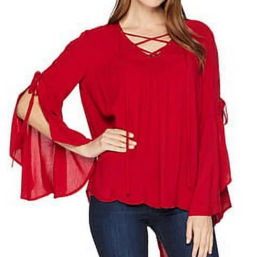 Scully Antonia High-Low Split Back Bell Sleeve La… - image 1